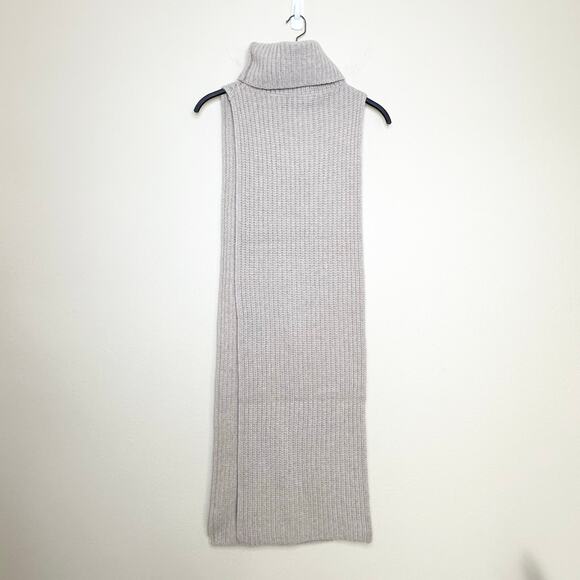 Thakoon Unic Turtleneck Scarf Tunic Cowl 100% Merino Wool One Size Oatmeal NWT - Picture 4 of 8